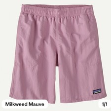 Patagonia Boys Baggies 7" Lined Shorts XL 14 Milkweed Mauve Swim Outdoor NEW