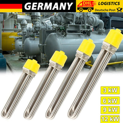 3kW / 6 kW / 9 kW / 12 kW Edelstahl Heizstab 1 1/2'' Heizelement Heizpatrone NEU