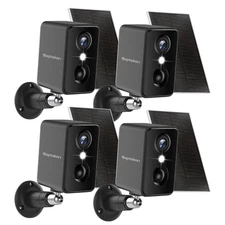 2K Security Cameras Wireless Outdoor 4 Pack, Solar Battery Powered Camera wit...