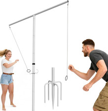 Outdoor Giant Ring Toss Game for Adults and Family, Height Adjustable Hook and R