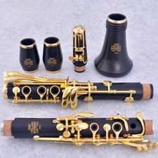 Clarinet Bb Wood Ebony Gold-plated 17 Keys Grenadilla Sib Klarnet M62 OEM 