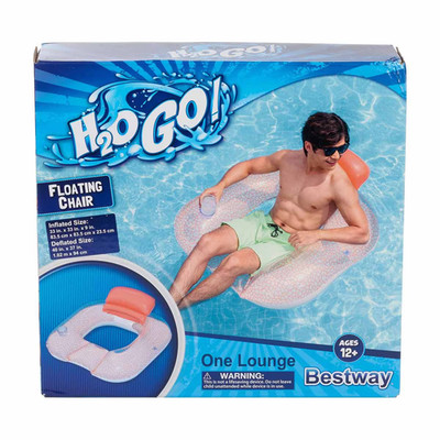 Bestway H2OGO! Floating Chair One Lounge Inflatable Pool Float 33 x 33 x 9 inch