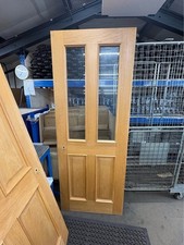 Solid Oak Internal Door with Bevelled Glass – 1974 x 760mm