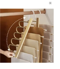 6-Layer Aluminum Pants Hanger Folding Rack for Skirts, Scarves & Clothes