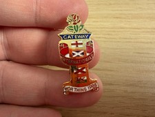 Gateway Internationals 1985 Worthing Bowls Pin Badge Enamel Vintage British Isle