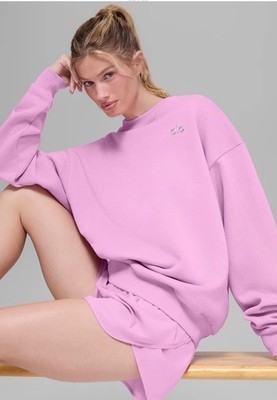 NWT ALO YOGA Candy Heart Pink Accolade Crew Neck Pullover | eBay