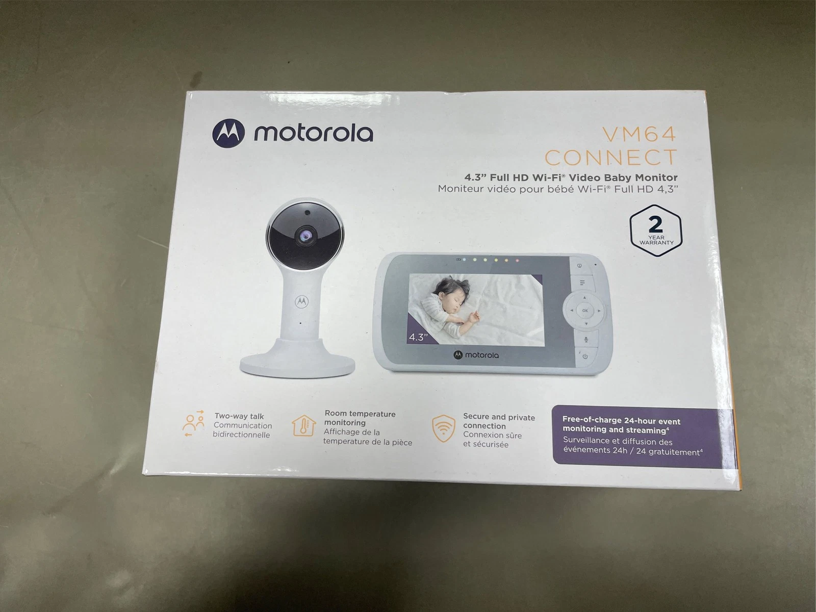 Motorola VM64 4.3" Wi-Fi Video Baby Monitor
