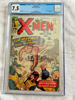 X Men # 6 1964 certificación CGC 7 5 OWP # 1345804004