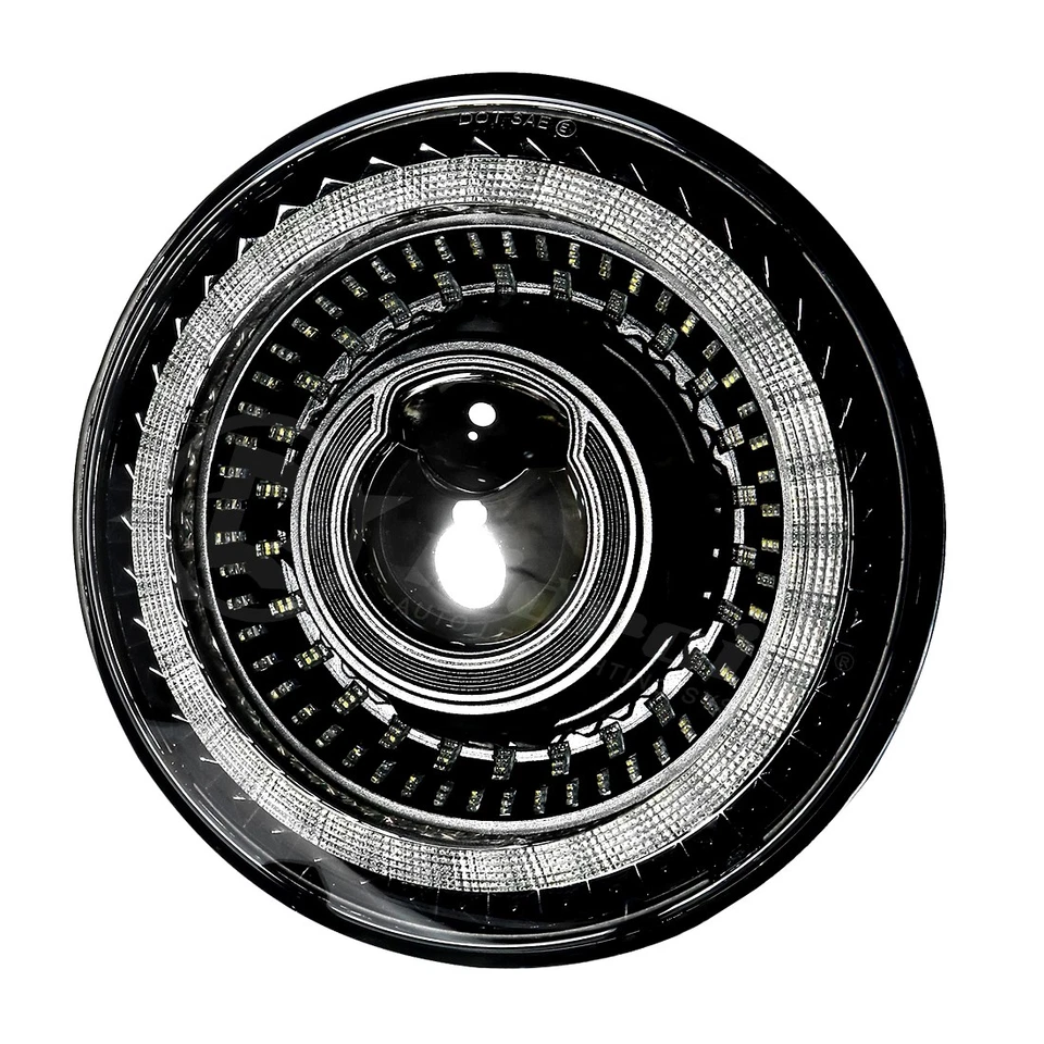 7"inch Round LED Motorcycle Headlight Hi/Lo Beam Turn Signal DRL Lamp For Harley Foto 2 de 4