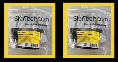 2 StarTech 6ft DVI-D 25 pin to DVI-D 25 pin Dual Link Cables M/M DP2DVI2MM6 NEW