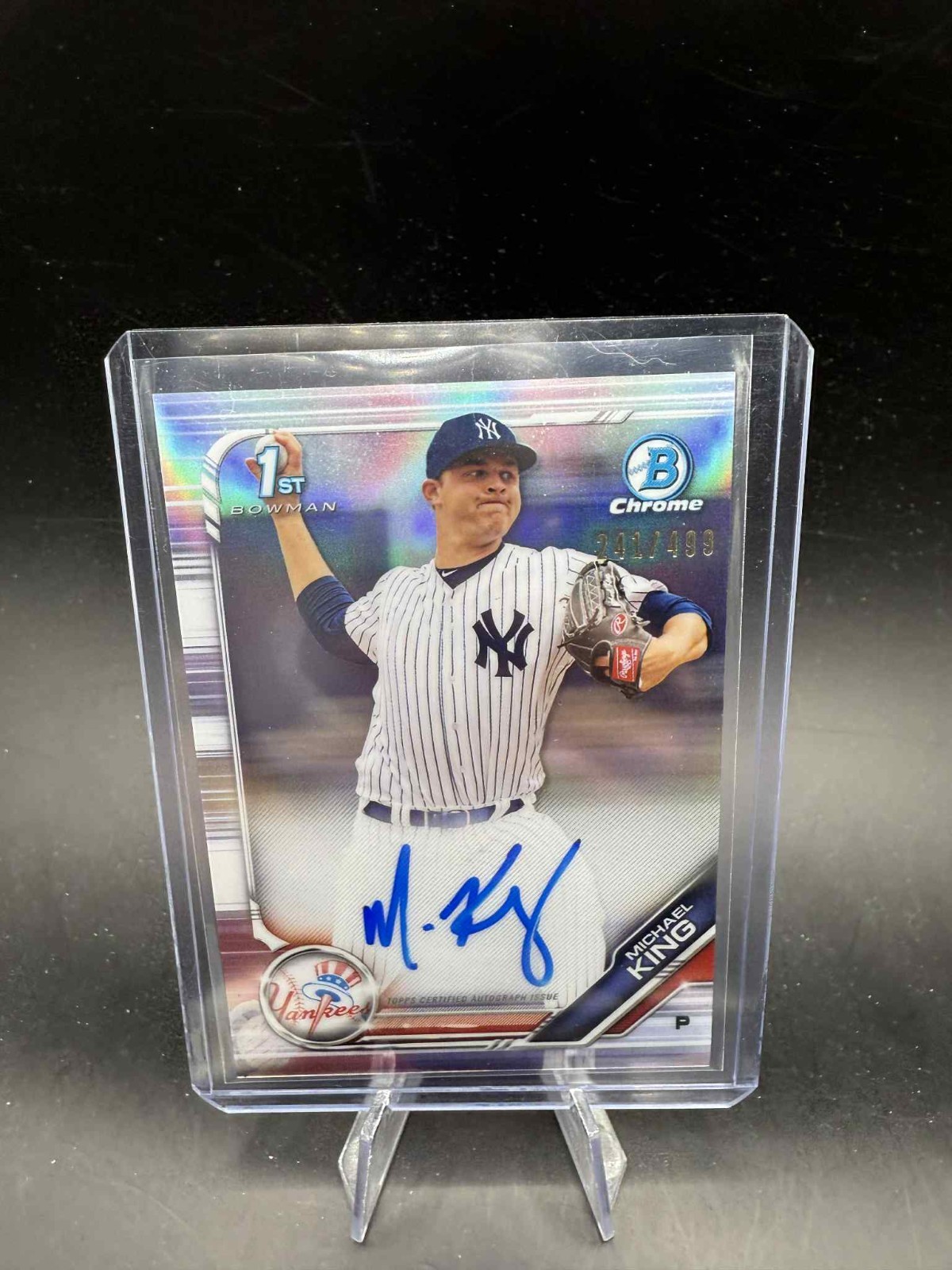 2019 Bowman Chrome Michael King 1st True Refractor Auto RC ROOKIE SP /499 Padres