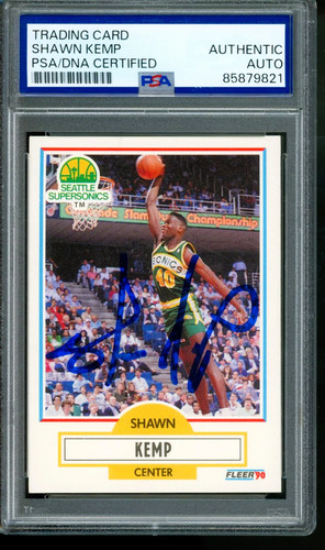 1990 FLEER SHAWN KEMP RC PSA/DNA CERTIFIED AUTH AUTO #178