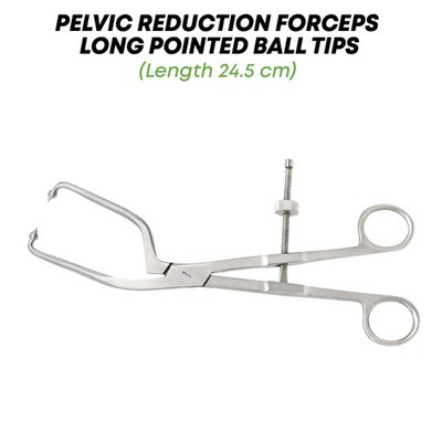 Pelvic Reduction Forceps 24.5 cm Long Pointed Ball Tips Surgical Instruments