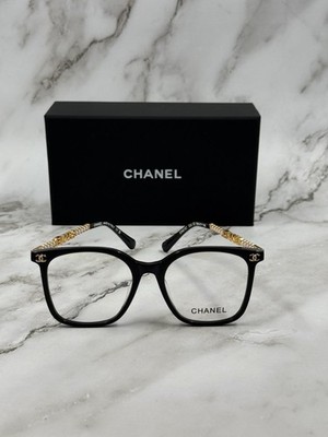 #CHANEL#シャネル NEW CHANEL CH0787 Black Acetate & Pearl Square Eyeglasses 100
