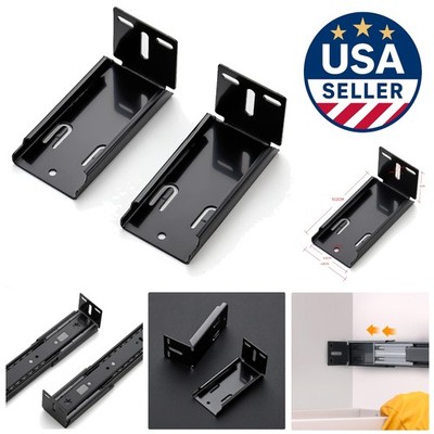 10 Pairs of Strong Metal Brackets for Soft Close Drawer Slides - Black Finish