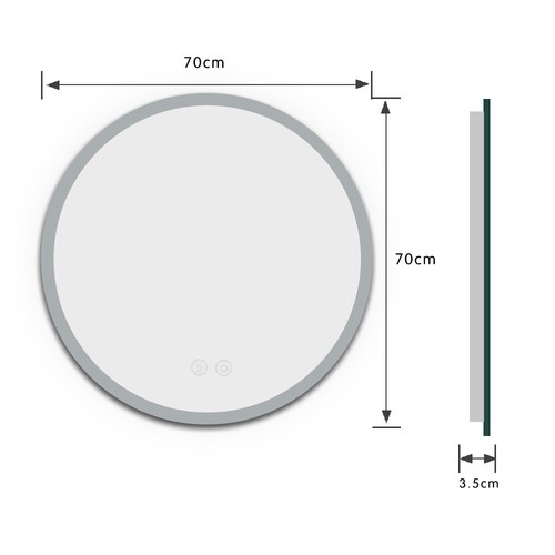 LED Bathroom Mirror Vanity Mirror, Anti-Fog Dimmable Front Lighted Makeup Mirror - Picture 13 of 66