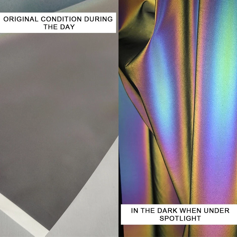 Iridescence Reflective Fabric Craft Iridescent Mirrored Holographic Magic Cloth - Image 2 of 4