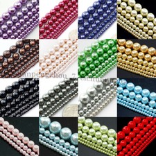 Wholesale Glass Shell Pearl Round Spacer Loose Beads Jewelry Making 8/10/12mm