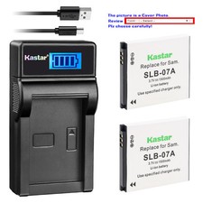 Kastar Battery LCD Charger for Samsung SLB-07A SLB-07B Samsung TL100 Camera