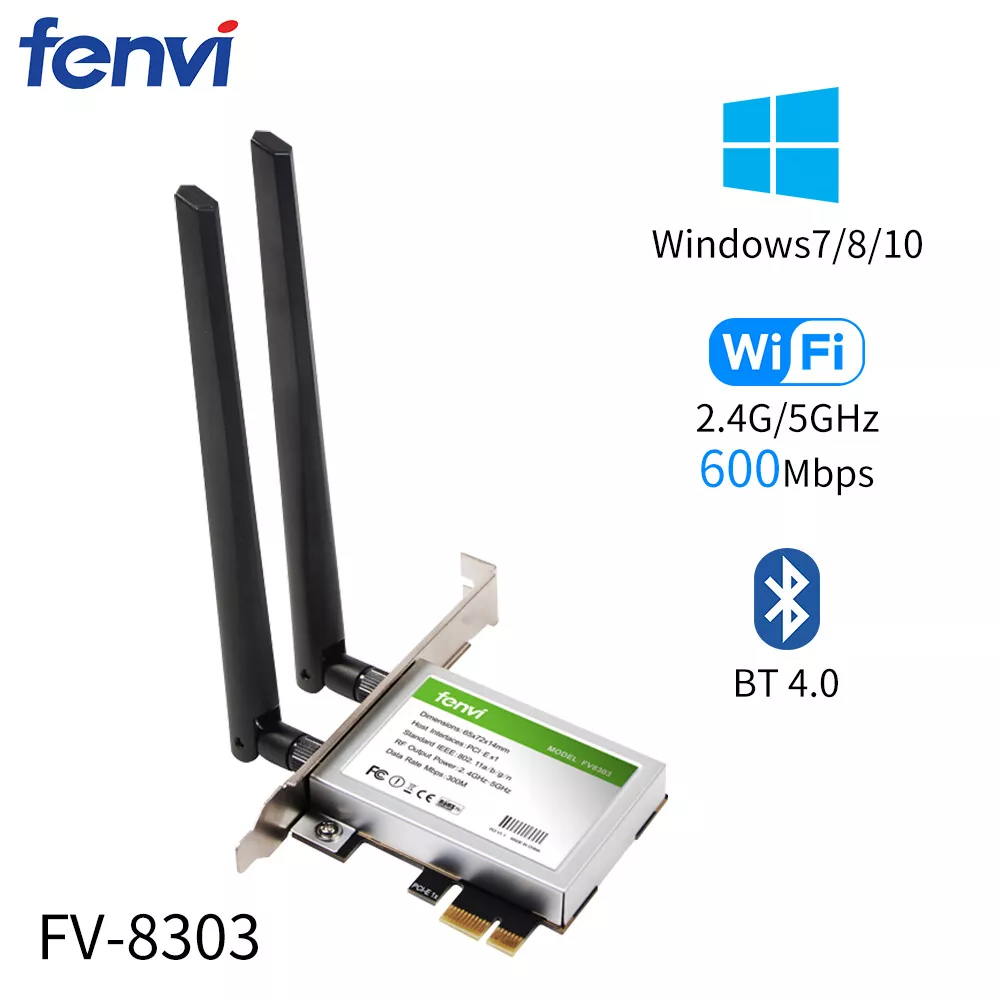 PCI-E WiFi Card Dual Band 1200Mbps Wireless-AC Network Bluetooth 4.0 PC  Adapter