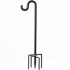 76" Shepherds Hooks for Outdoor, Extra Thick Bird Feeder Pole with 5 Prong Ba.