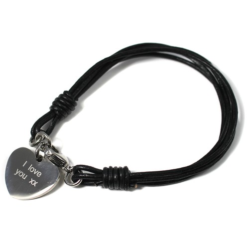Pulsera de cuero grabada personalizada para hombres y mujeres dije nombre personalizado barra de identificación regalo - Imagen 13 de 41