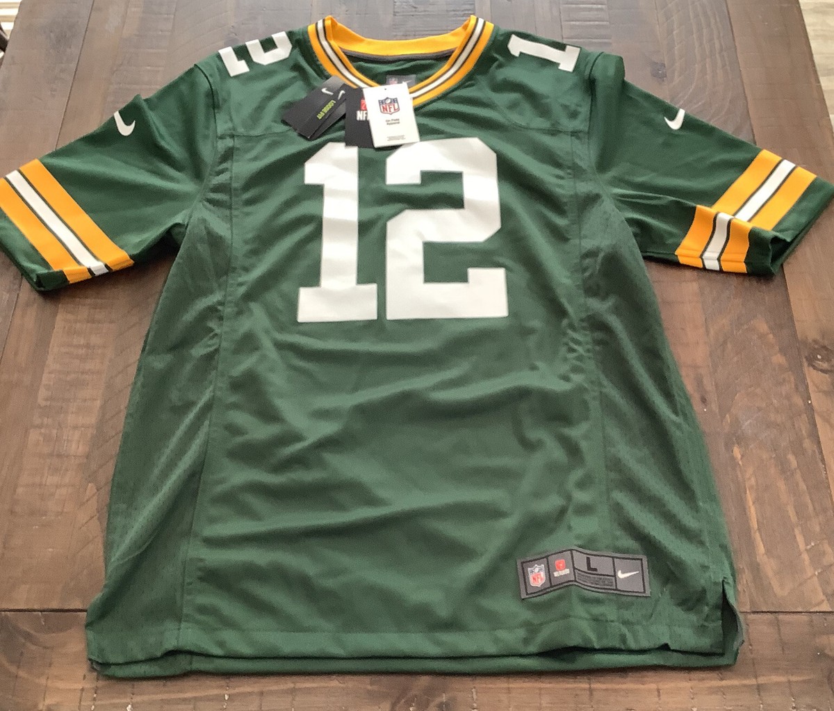 Nike Green Bay Packers Aaron Rodgers Jersey #12 Mens Large