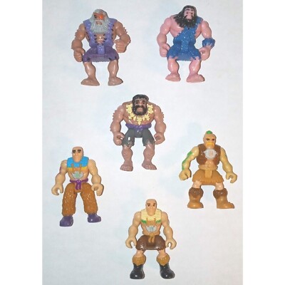 Imaginext Lot of 6 Ultra T Rex CAVEMAN TRIBAL WARRIORS Figures Fisher Price Toys