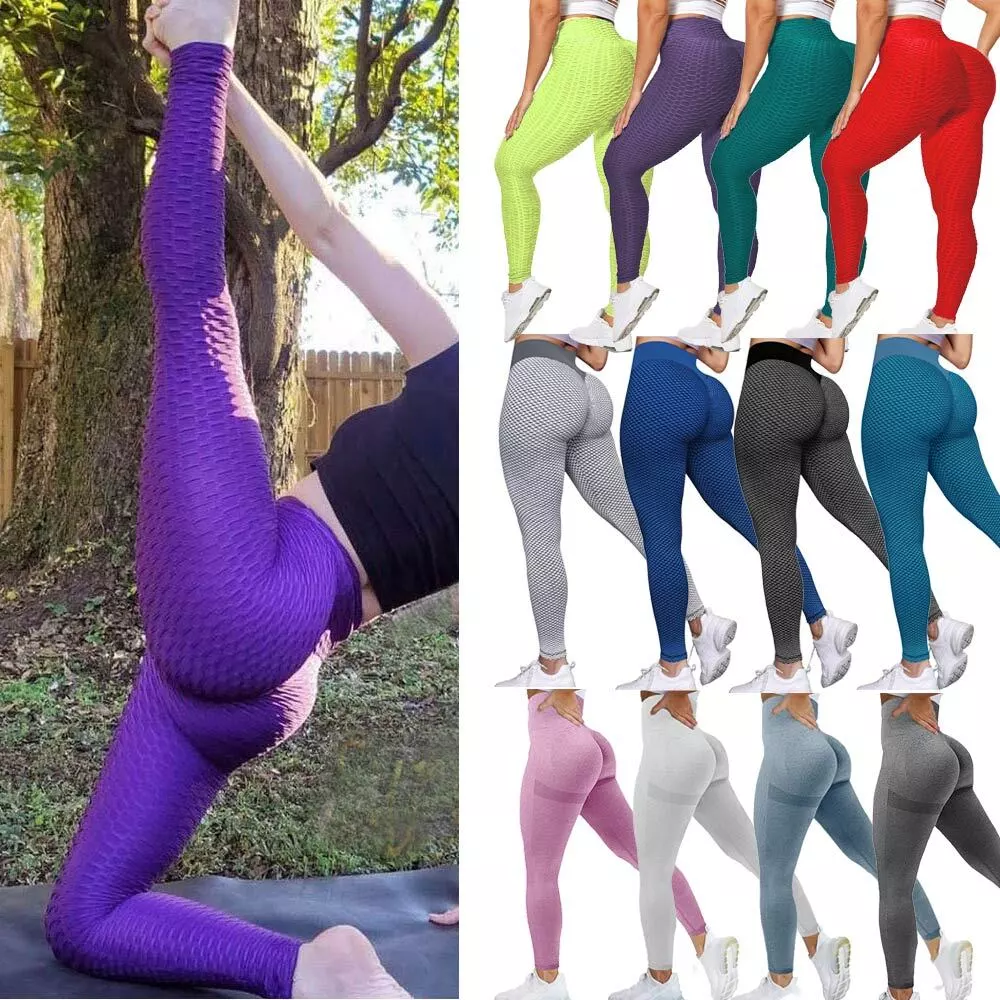 Womens Butt Lift Yoga Pants High Waisted Fitness Gym Leggings Scrunch  Trousers