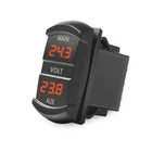 Dual Voltmeter 10-60VDC Red LED Voltage volt Monitor Rectangle ARB Carling Size