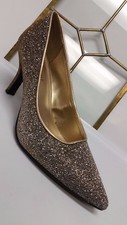 FIONI NIGHT SILVER FORMAL HIGH HEEL SHOE GLITTER/ SPARKLY/WEDDING 8.5
