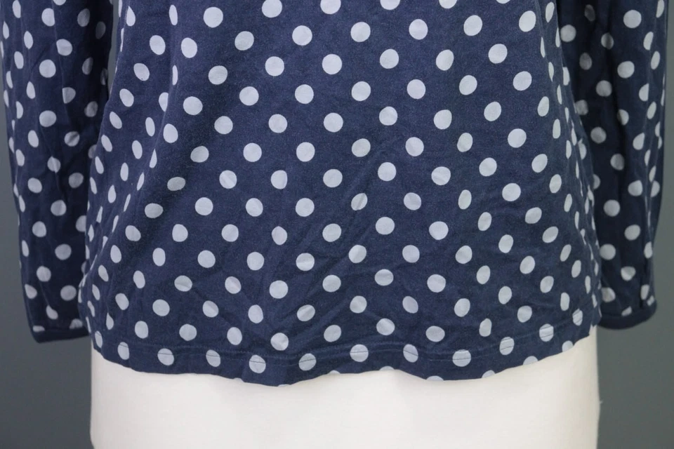 Blusa Camisa Top Marimekko Azul Punteada Manga Larga Talla S Foto 2 de 4