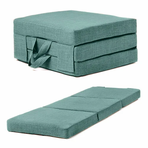 Duckegg Linen Effect Single Chair Bed Folding Futon Fold Out Foam Guest Mattress