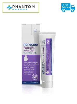 GALDERMA Acnecide Face Wash Gel (15g) 5% Benzoyl Peroxide Acne Treatment Spot-Prone Skin