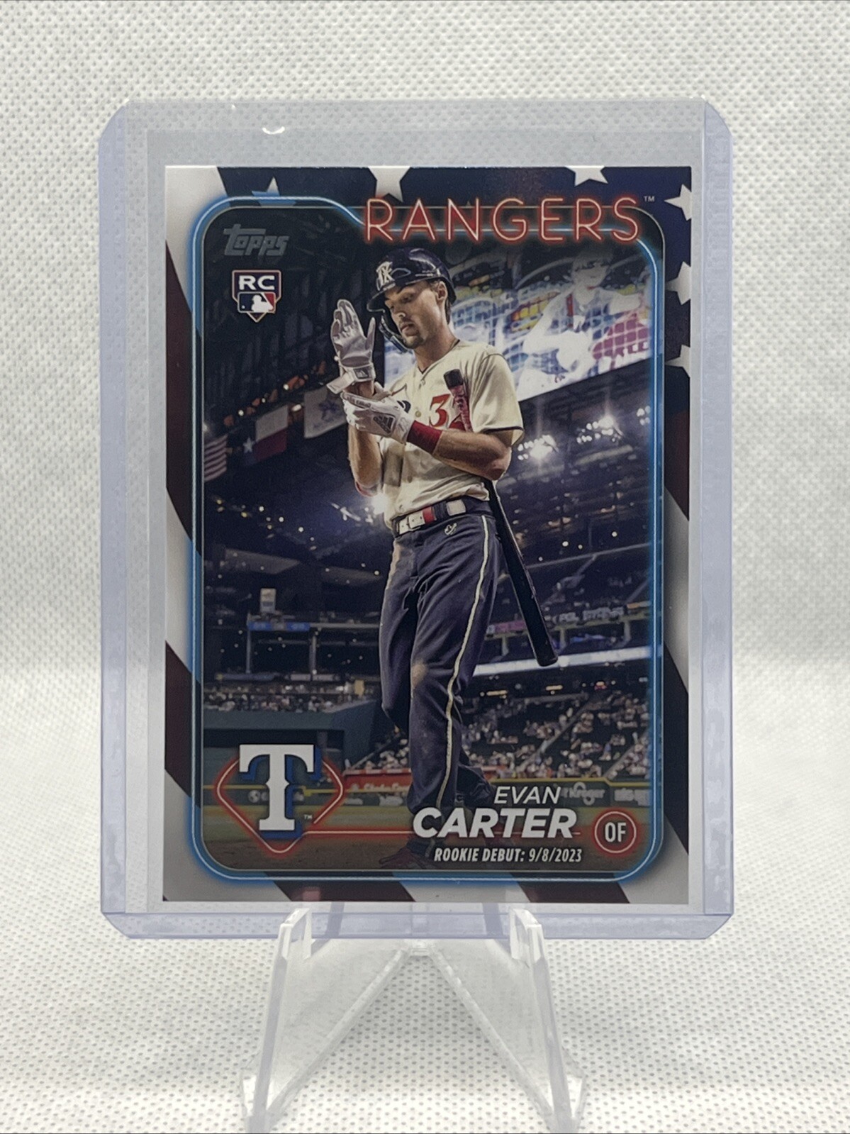 2024 Topps Update EVAN CARTER RC Rookie Debut Independence Day Parallel /76 US58