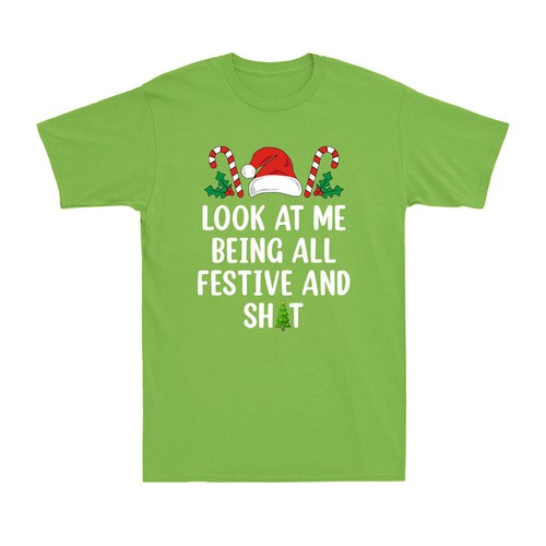Felpa Con Cappuccio Unisex 'Look At Me Being All Festive E SH*T' – Divertente Maglione Natalizio