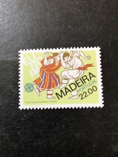 Sello Portugal Europa Madeira edición Scott # 74 nunca montado sin usar