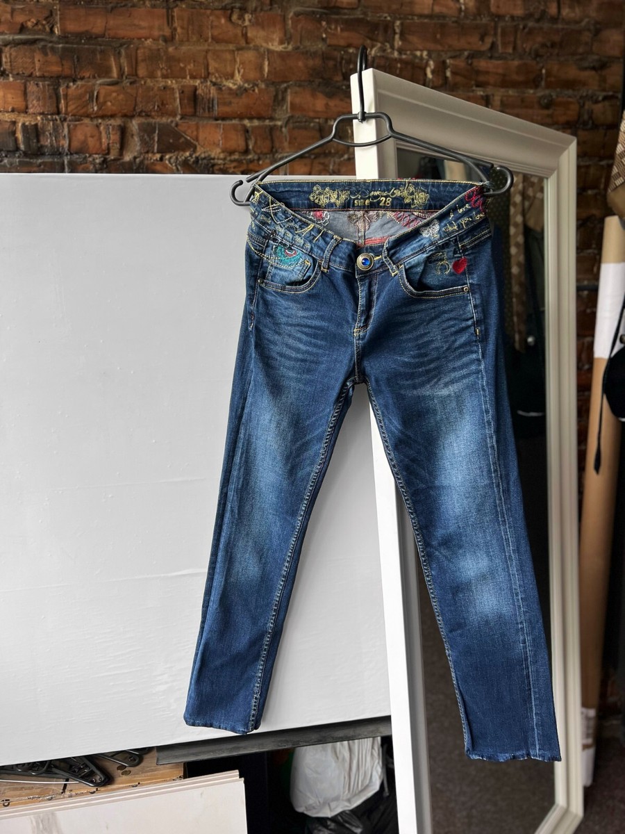 Pantalones de mezclilla azules para mujer Desigual bolsillos