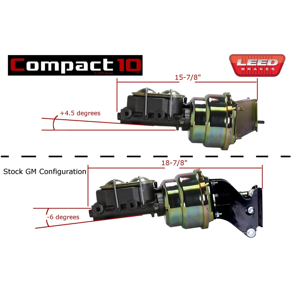 1967-1972 Chevrolet C10 Chrome Power Brake Booster Master com válvula de disco/tambor - Imagem 2 de 4