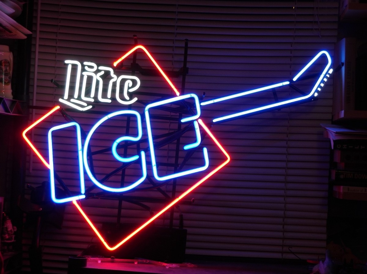 Rare Original MILLER Lite Ice Guitar Beer Neon Sign comes with