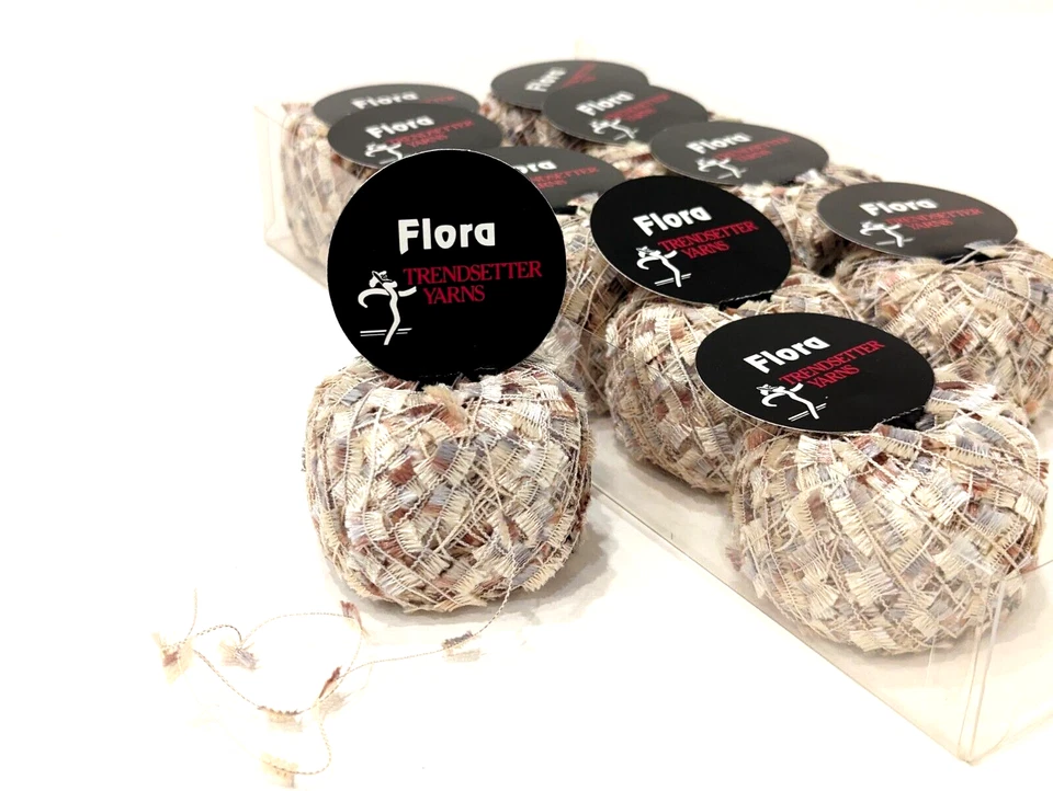 10 Lacey Balls Factory Packed FLORA Lace TrendSetter Yarns ITALY Earth Multi - Image 3 of 4