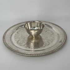 Vintage WM Rogers 866A Chip and Dip Serving Platter (1970s) 14” Across