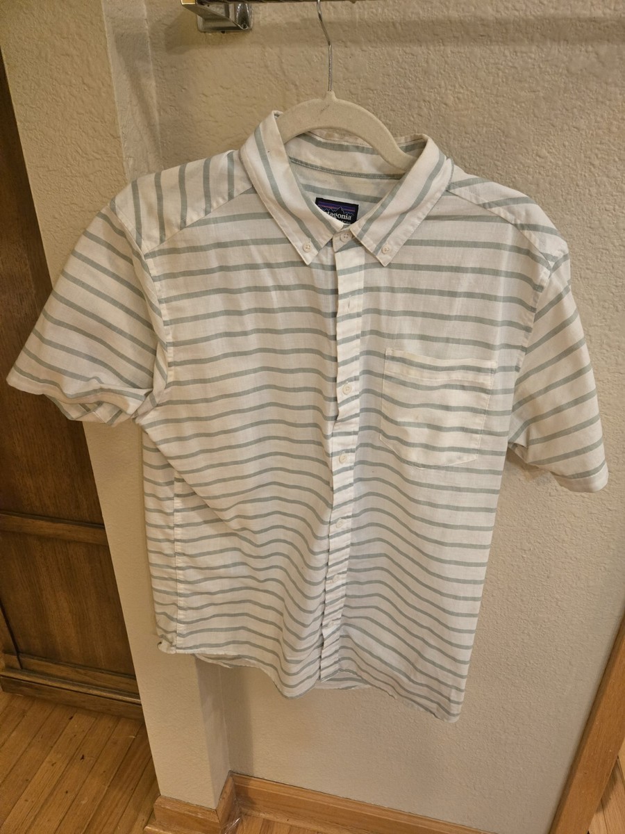 Patagonia Men's Lightweight Bluffside Shirt Medium Green White