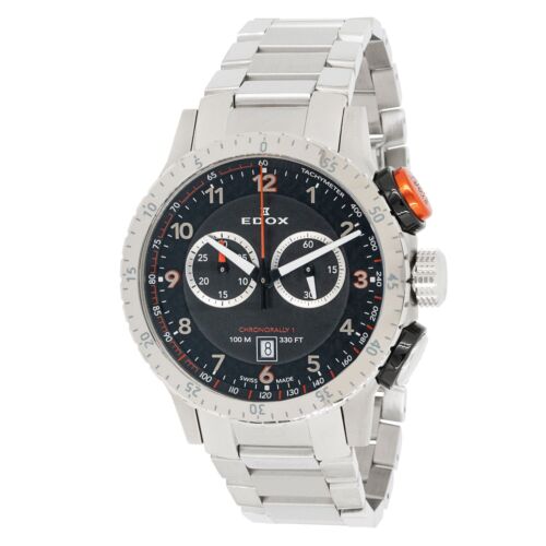 Edox 10114 3NMO NO Herren CHRONORALY 1 graues Zifferblatt Quarzuhr - Bild 1 von 4