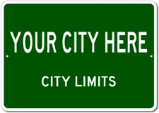 Custom City Limits Name Sign Personalized Aluminum Signs for Cities Wall Decor