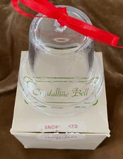 Henco ~ Vintage 1984 Snowflaked Crystalline Bell / Ornament ~ Used in Orig. Box