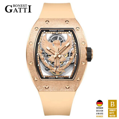 BONEST GATTI Tonneau Eagle Dial Sapphire Tourbillon Automatic Mechanical Watch