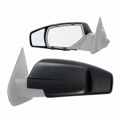 K-Source 80910 Towing Mirrors Snap-On Flat Manual Black Pair For Chevy GMC NEW