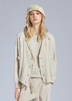 Tricot Chic KNIT CARDIGAN WITH FRINGES $390 | eBay