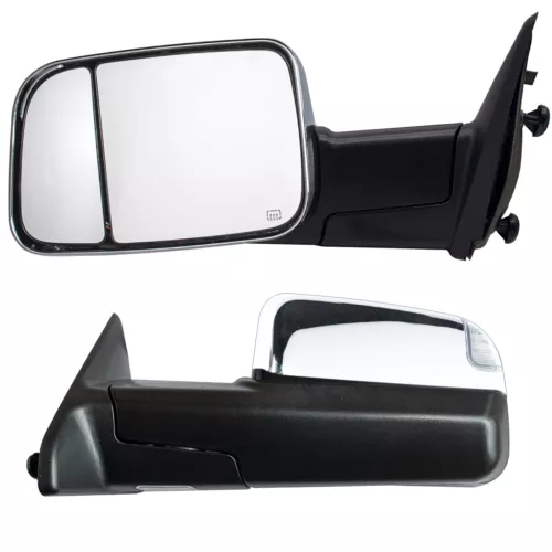 Towing Mirrors Fit 2015 2016 2017 2018 Ram 1500 2500 Power Heated Sensor Chrome